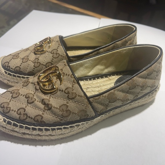 WOMEN'S GG MATELASSÉ CANVAS ESPADRILLE Size 35.5 - Picture 5 of 15